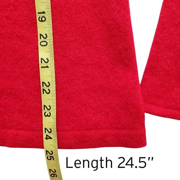 Peck & Peck Cashmere 100% 2 Ply Red Polo Neck Size M - Picture 8 of 10